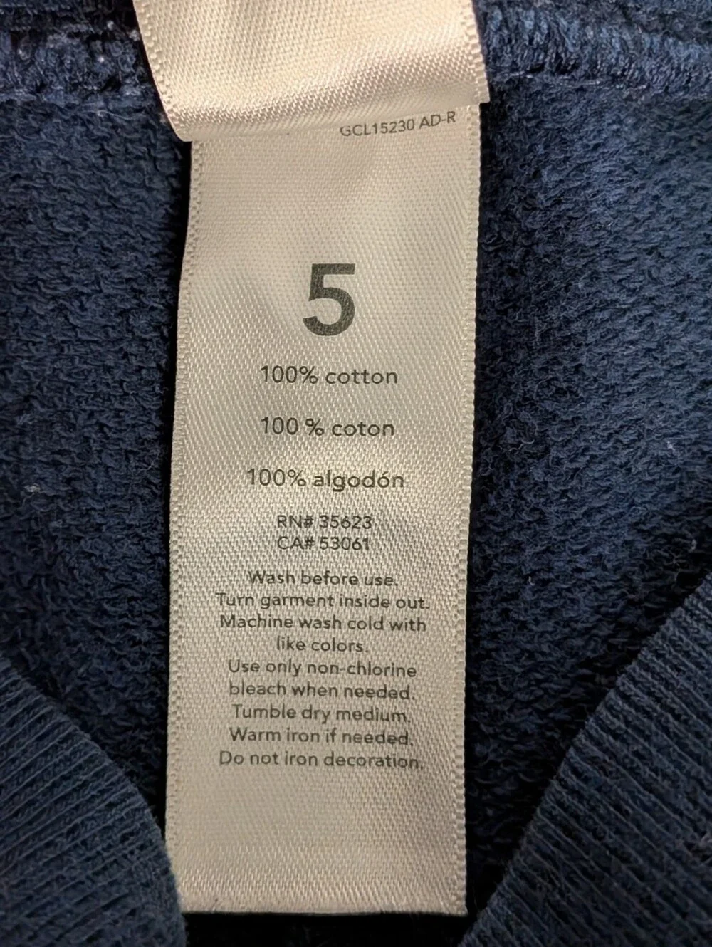 Carter's kids navy blue terry joggers size 5
